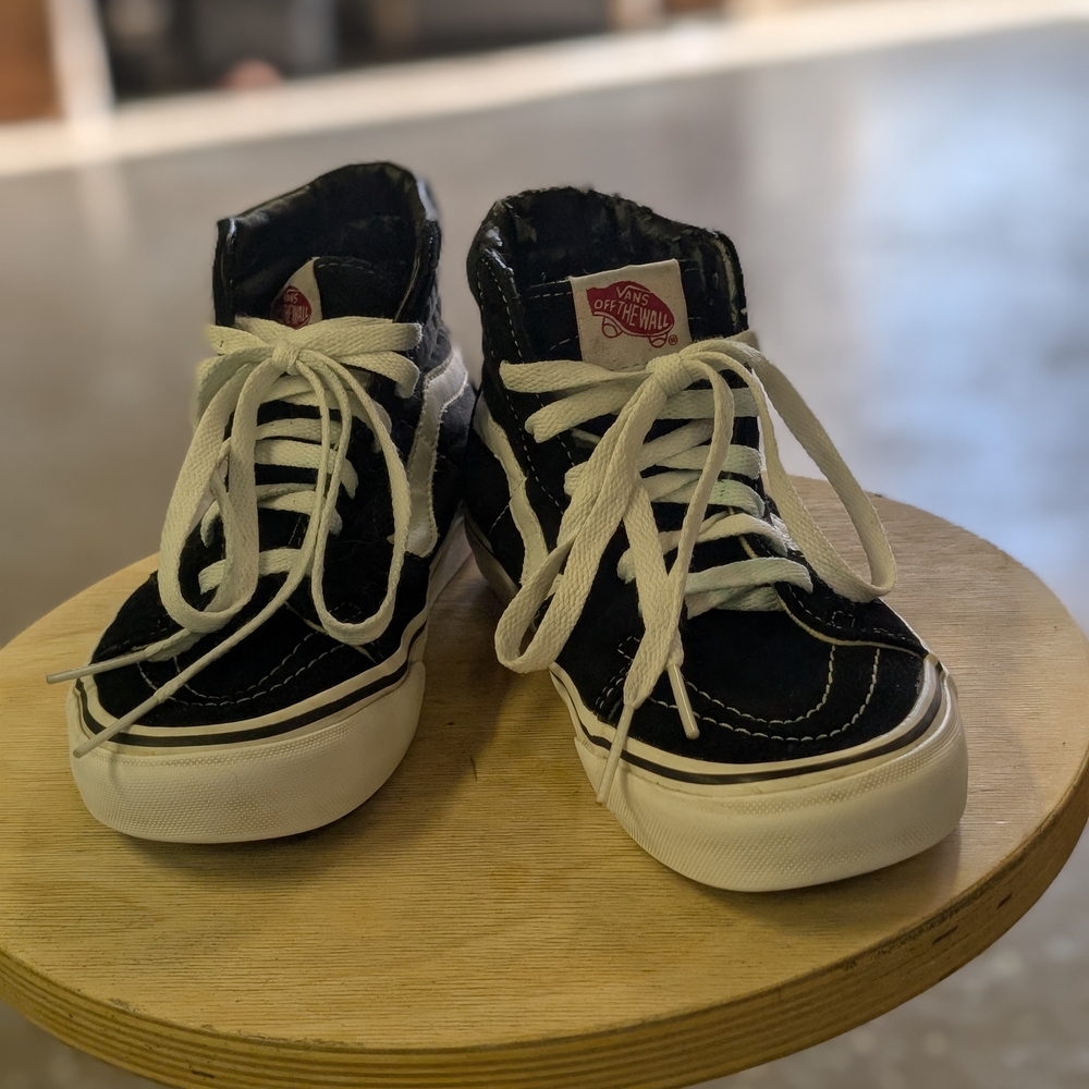Van High-Top Sneakers - Black with White Laces